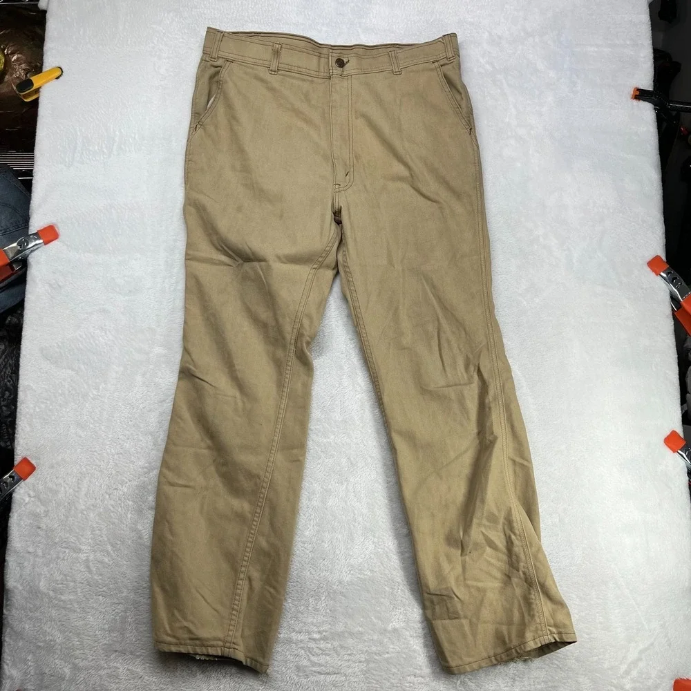 Vintage‎ Levis Action Jeans Work Pants Men's Tan Beige Pockets Classic - 36X29